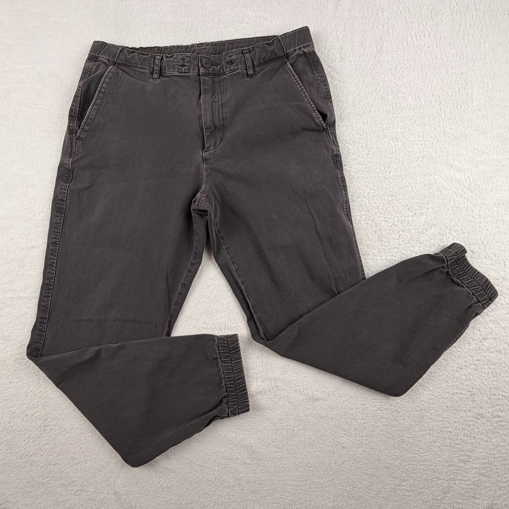 Uniqlo Jogger Pants Mens M Charcoal Gray Elastic Waist Drawstring 321-403988
